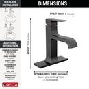 Delta Faucet Matte Black Single Handle Monoblock Bathroom Sink Faucet 