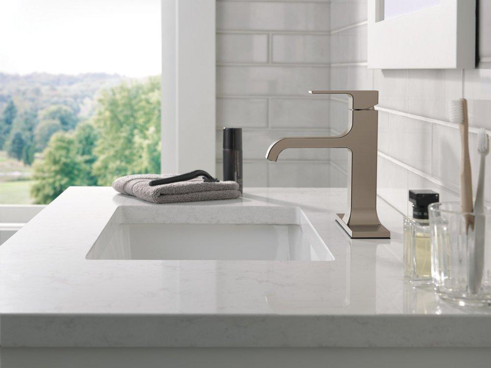 Single Handle Monoblock Bathroom Sink Faucet in Brilliance&reg; Stainless 