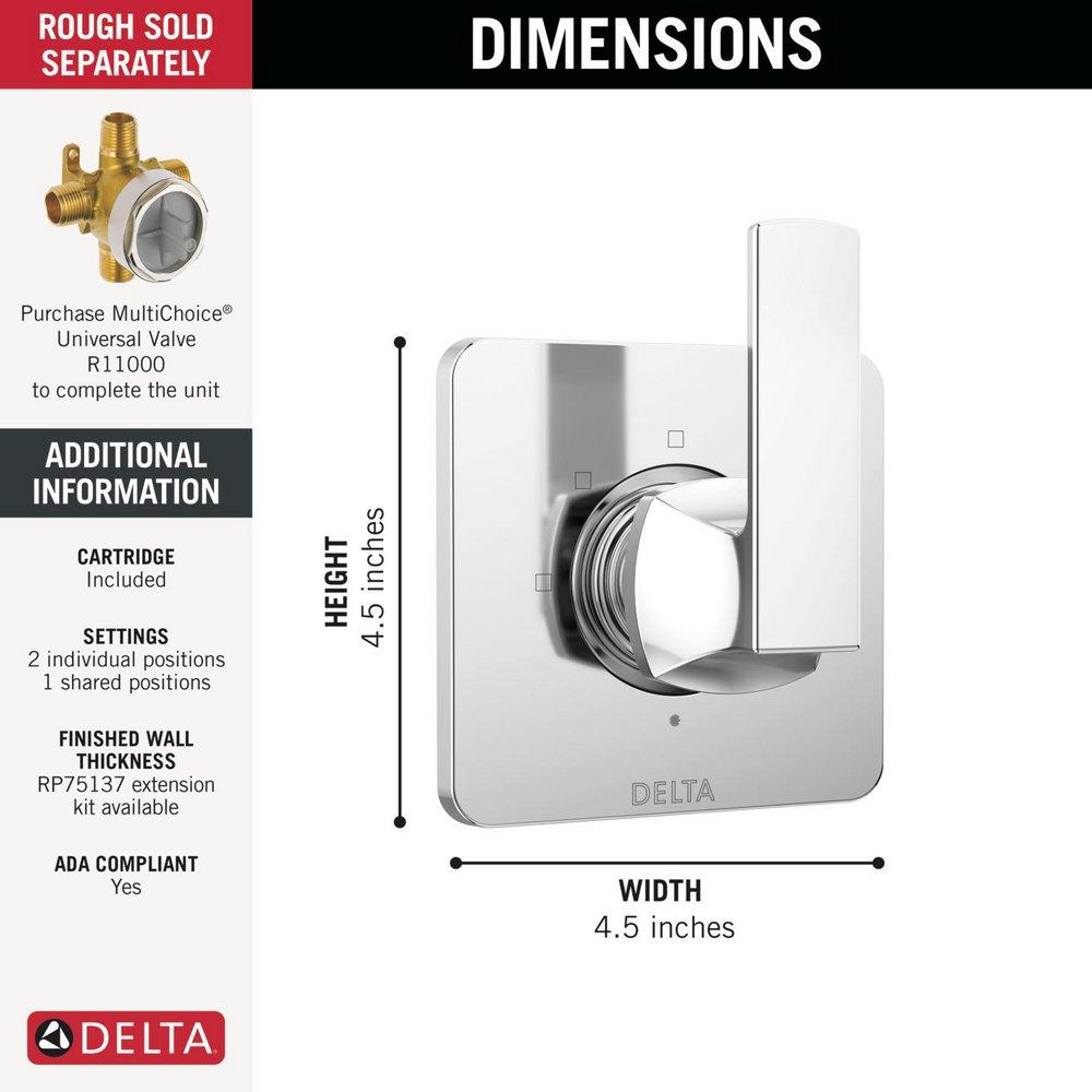 Single Handle Diverter Trim in Chrome 