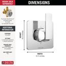 Single Handle Diverter Trim in Chrome 