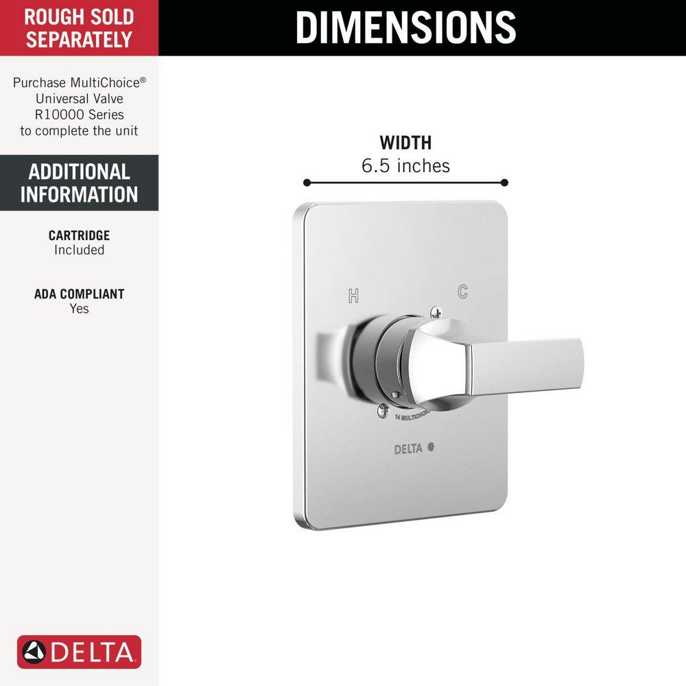 Delta Faucet Chrome Single Handle Pressure Balancing Valve Trim 