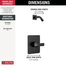 Delta Faucet Matte Black One Handle Single Function Shower Faucet (Trim Only) 