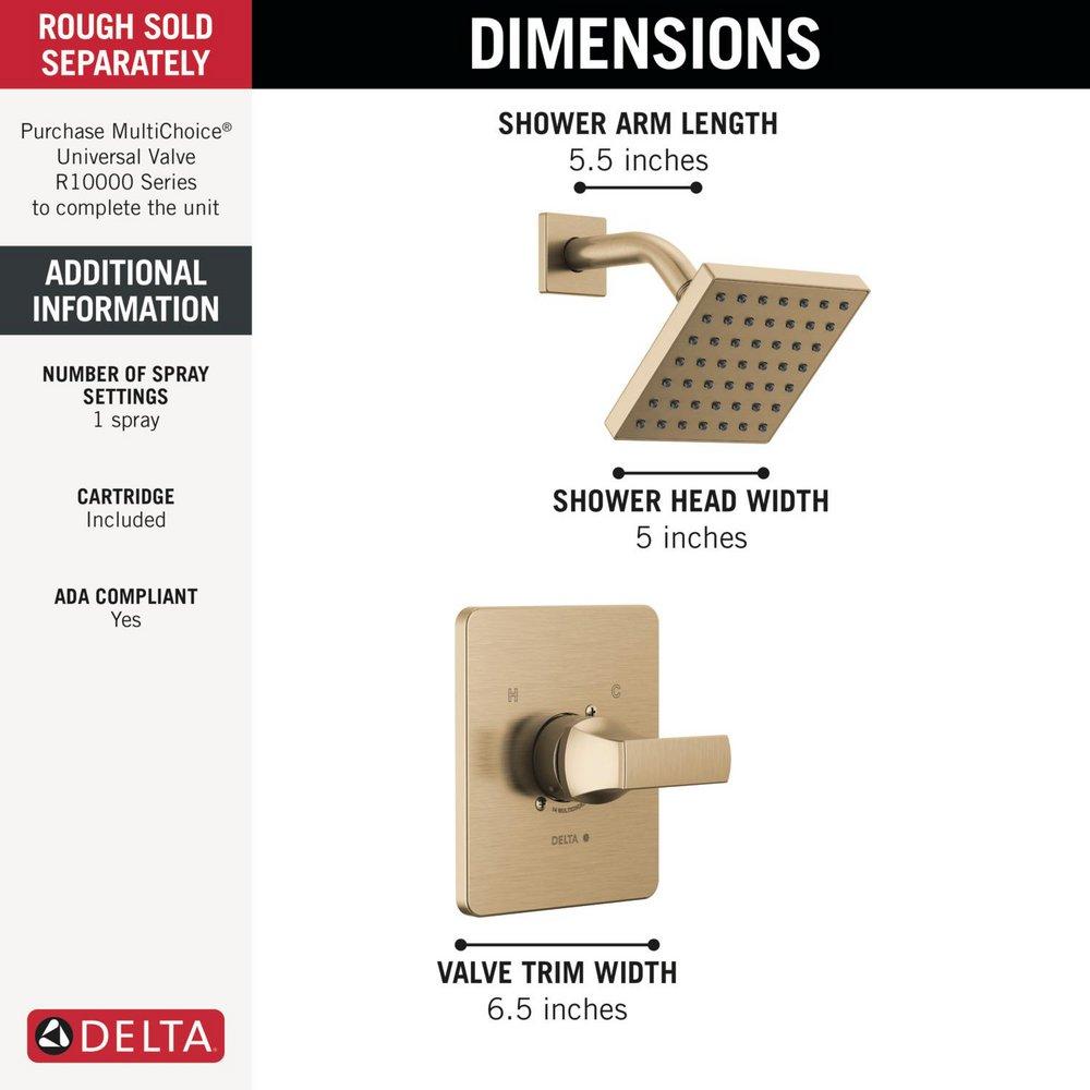 Delta Faucet Champagne Bronze One Handle Single Function Shower Faucet (Trim Only) 