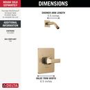 Delta Faucet Champagne Bronze One Handle Single Function Shower Faucet (Trim Only) 