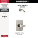 Delta Faucet Stainless One Handle Single Function Shower Faucet (Trim Only) 