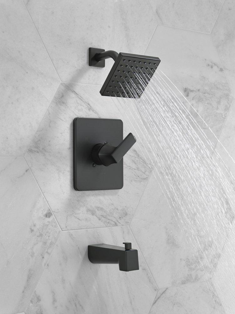 Delta Faucet Matte Black One Handle Single Function Bathtub & Shower Faucet in Chrome (Trim Only) 