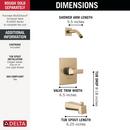 Delta Faucet Brilliance Champagne Bronze Single Handle Bathtub & Shower Faucet in Matte Black (Trim Only) (Showerhead Sold Separately) 
