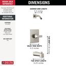 Delta Faucet Brilliance Stainless Single Handle Bathtub & Shower Faucet in Matte Black (Trim Only) (Showerhead Sold Separately) 