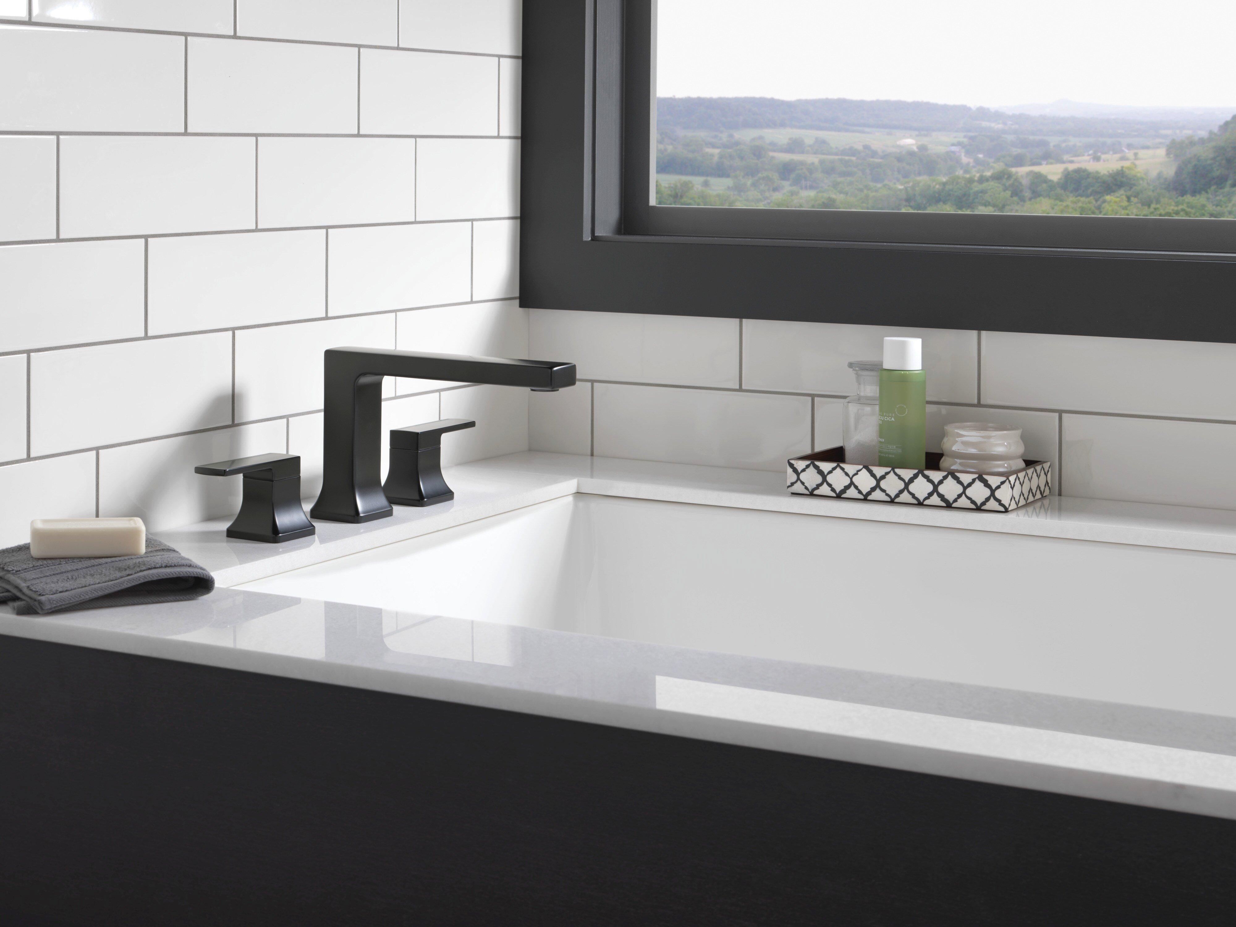 Delta Faucet Matte Black Two Handle Roman Tub Faucet 