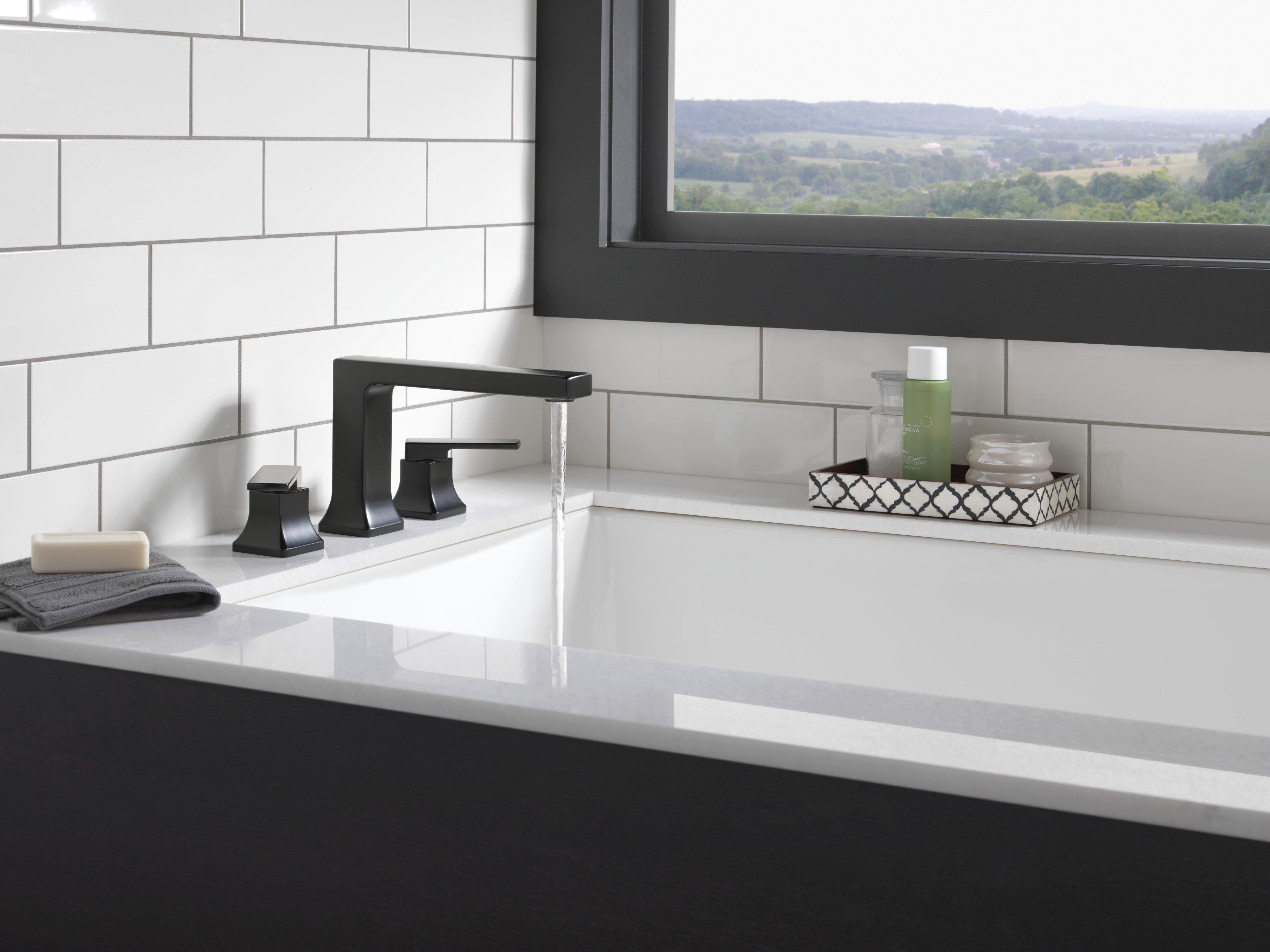 Delta Faucet Matte Black Two Handle Roman Tub Faucet 
