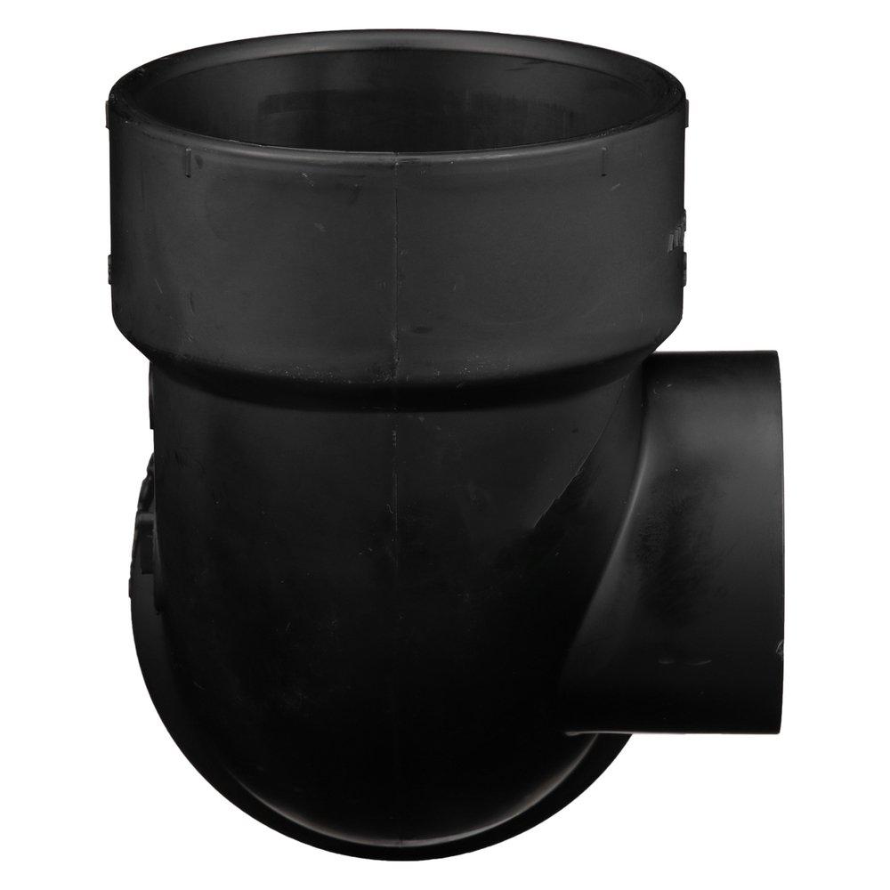 Black ABS DWV 90° Elbow With Side Inlet 