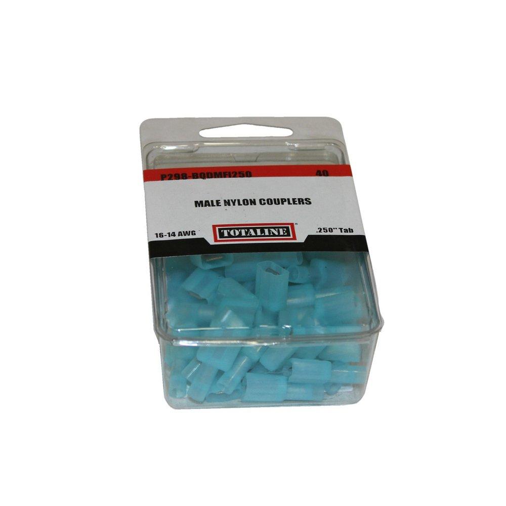 16-14 ga Blue Male Insulated Couplers - Pack of 40 