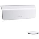 Volute Bath Drain Trim with Drain Flange, Overflow Cover, and Toe-Tap Drain with Strainer in Polished Chrome 