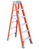 Louisville Ladder Orange Fiberglass Step Ladder Type IA 300-Pound Load Capacity 