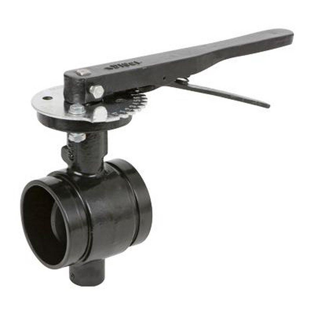 SCI Ductile Iron Grooved 10 Position Locking Lever Handle Butterfly Valve 