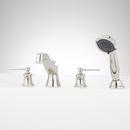 4 - Hole Deck Mount Roman Tub Faucet with Hand Shower in Polished Nickel - Includes Valve