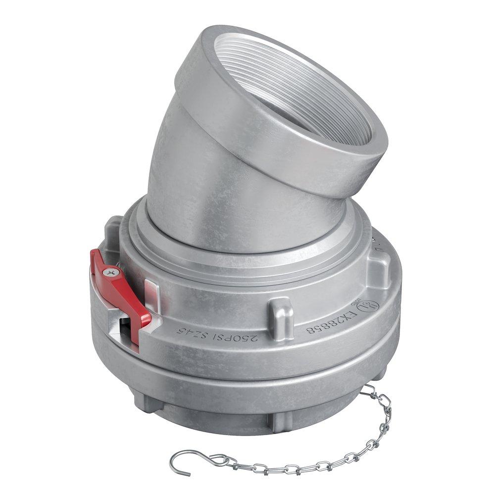 4 in. FPT x 5 in. Storz with 30° Elbow 