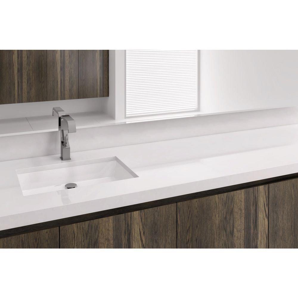 21 in. Undermount Bathroom Sink in White 