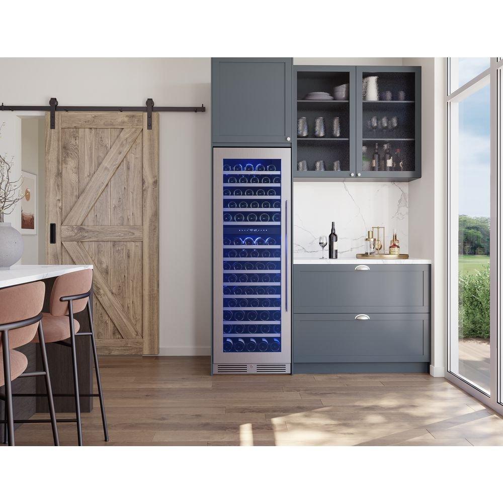 24 in. Dual Zone 132 Bottle Wine Cooler in Stainless Steel 