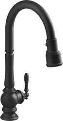 KOHLER Matte Black Single Handle Pull Down Kitchen Faucet 