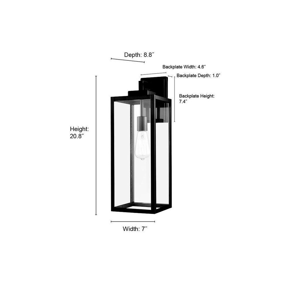 Millennium Lighting Powder Coated Black 1-Light Outdoor Wall Lantern 