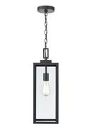 1-Light Outdoor Hanging Pendant in Powder Coated Black 