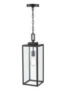 1-Light Outdoor Hanging Pendant in Powder Coated Black 