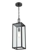 1-Light Outdoor Hanging Pendant in Powder Coated Black 