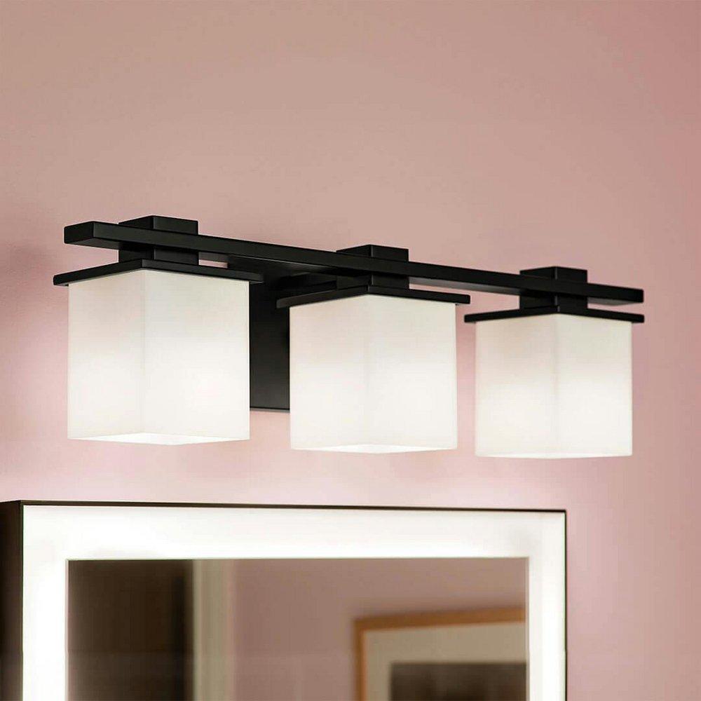 Kichler Lighting Black 60W 3-Light Medium E-26 Vanity Fixture 