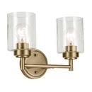 13" 120W 2-Light E26 Vanity Fixture in Natural Brass