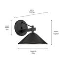 40W 1 Light 9.25" Outdoor Wall Sconce in Black 