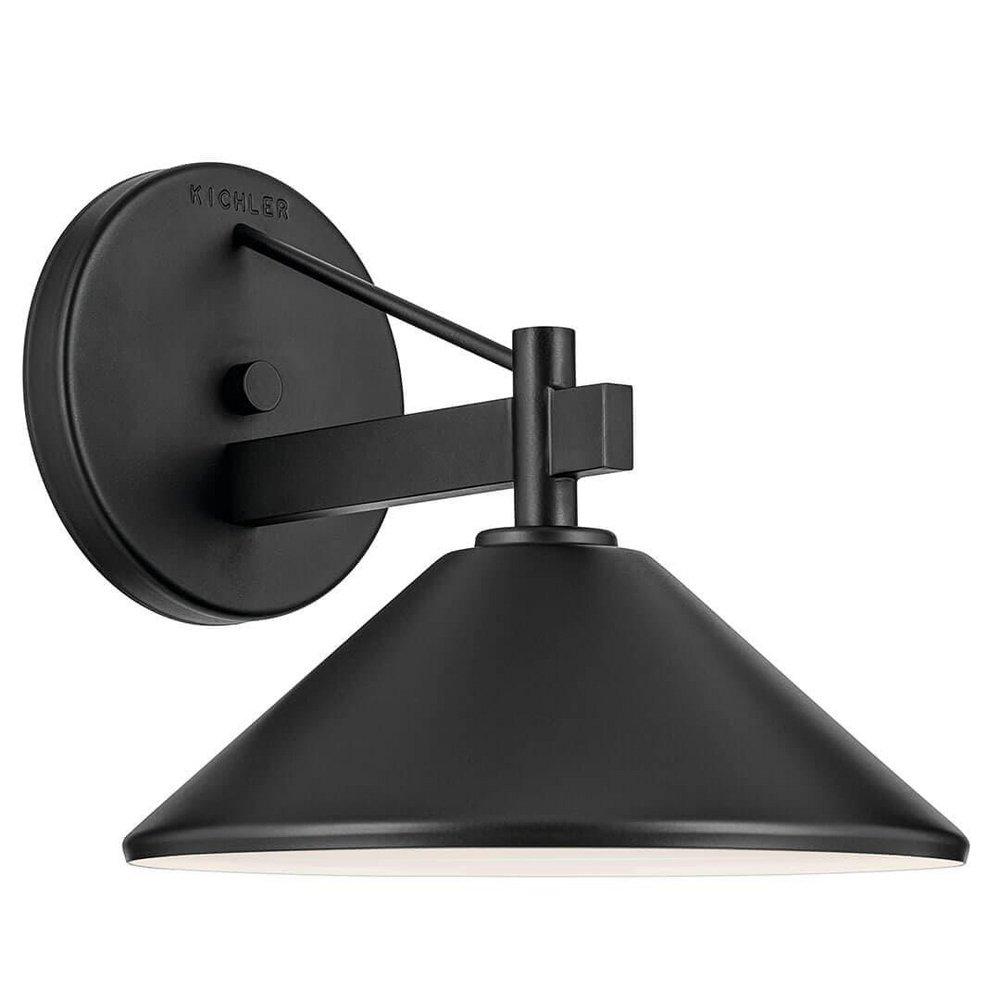 40W 1 Light 9.25" Outdoor Wall Sconce in Black 