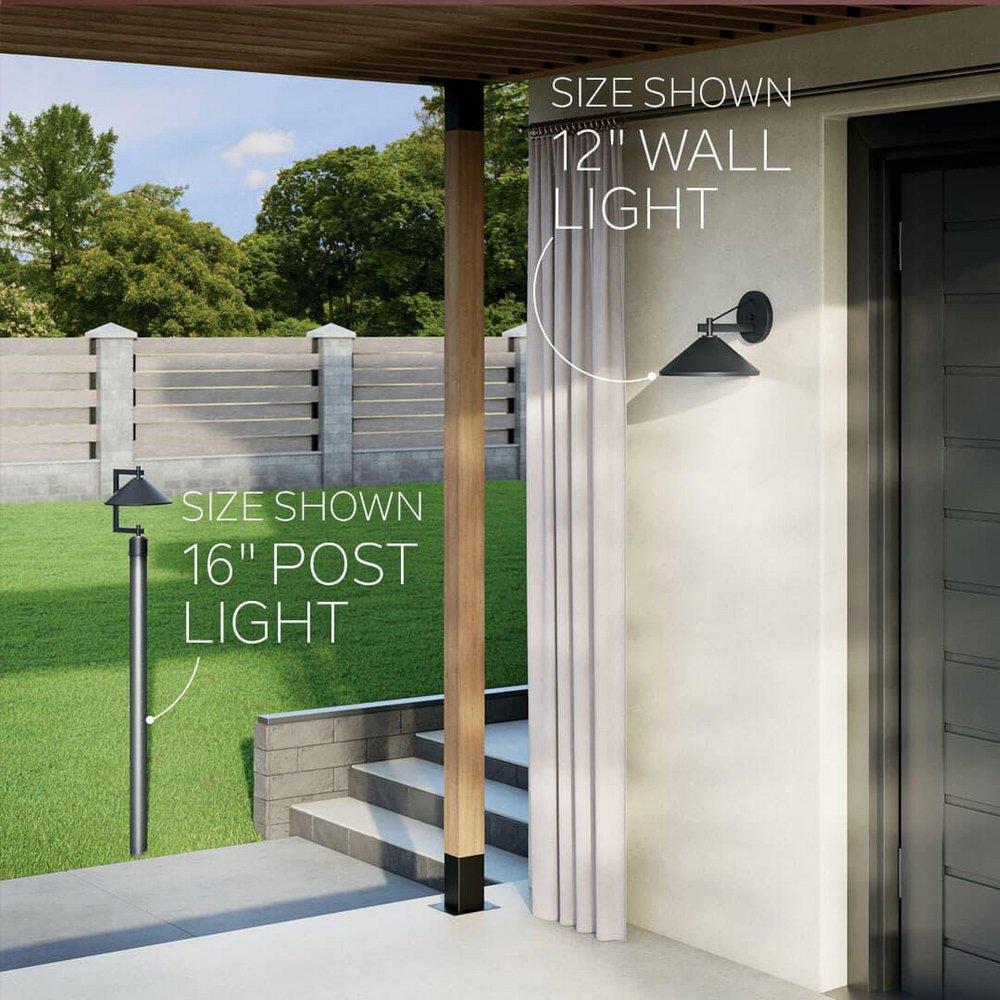 40W 1 Light 9.25" Outdoor Wall Sconce in Black 