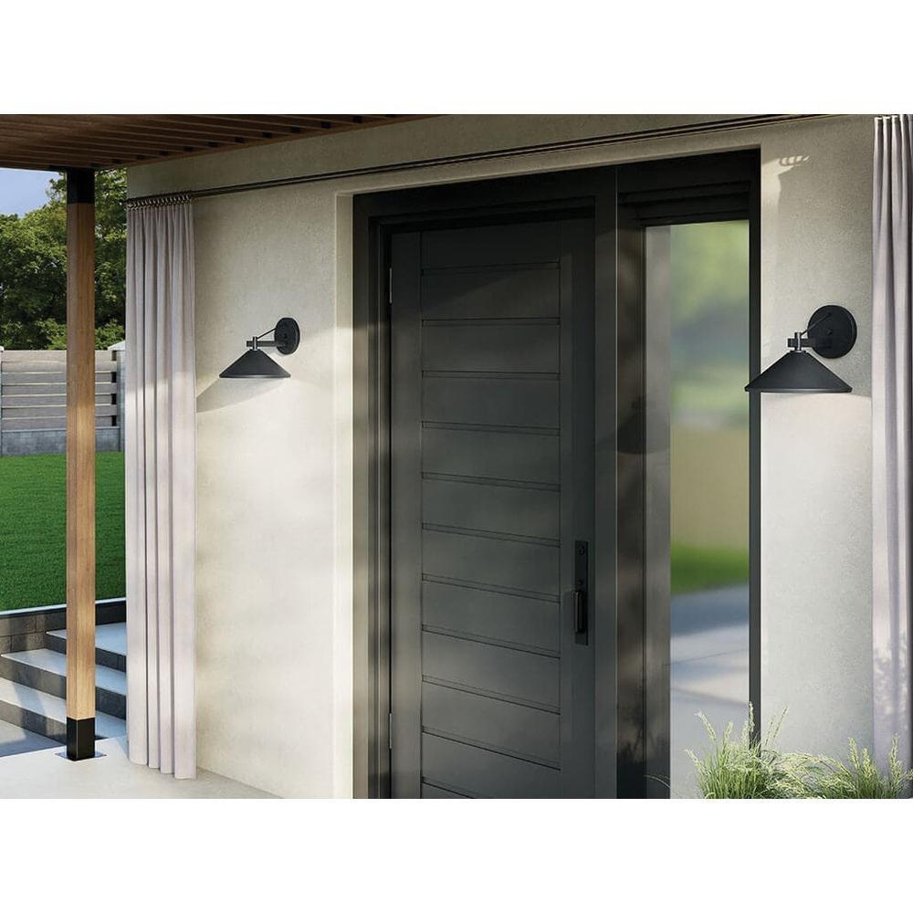40W 1 Light 10" Outdoor Wall Sconce in Black 