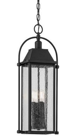 4?Light Outdoor Hanging Lantern Pendant 6in. in Textured Black