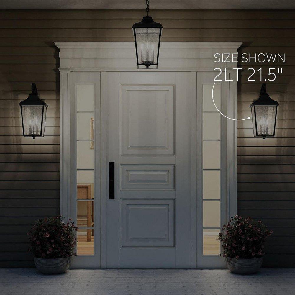 60W 15in. Tall Outdoor Wall Sconce in Textured Black 