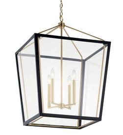 60W 4-Light E12 Foyer Light in Pendant Champagne Bronze/Black
