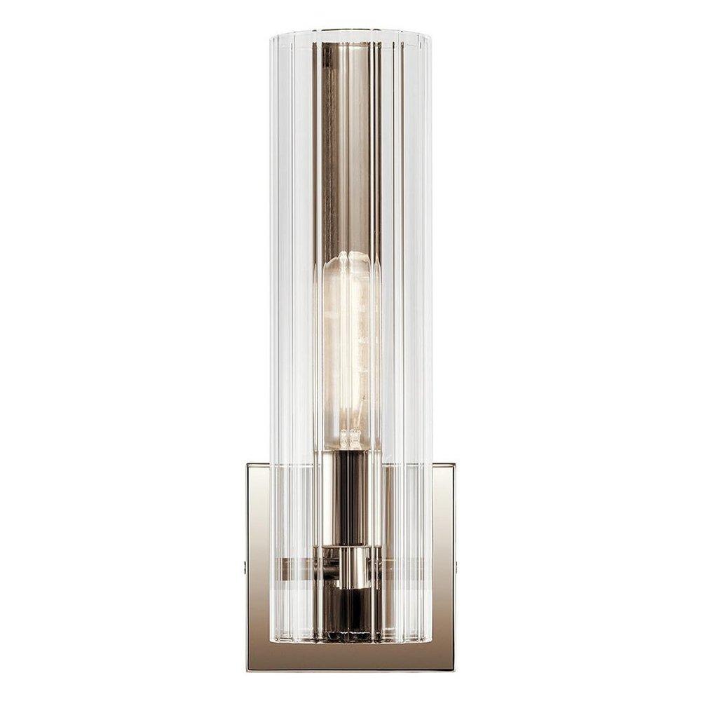 75W 1-Light 14in. Wall Sconce in Polished Nickel 