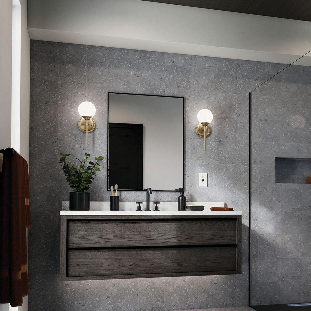 5W 14in. Tall Bathroom Sconce in Champagne Bronze 