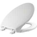 Closed Front with Cover Elongated Heavy- Duty Toilet Seat with Plastic Top-Tite Hinges Toilet Seat White
