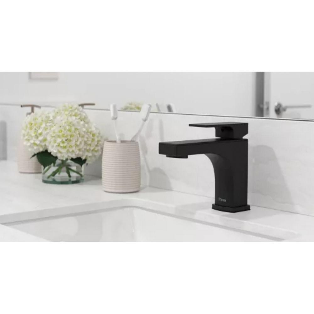 Single Handle Monoblock Bathroom Sink Faucet in Matte Black 