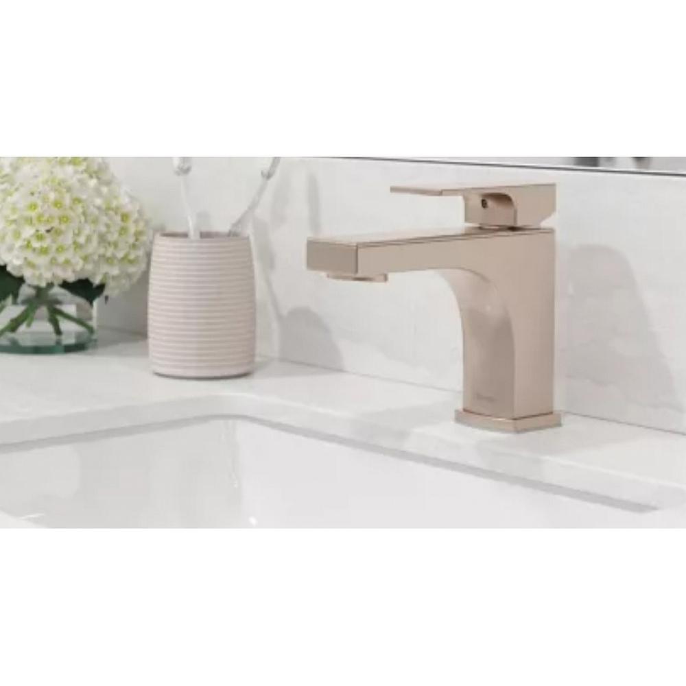 Single Handle Monoblock Bathroom Sink Faucet in Brushed Nickel 