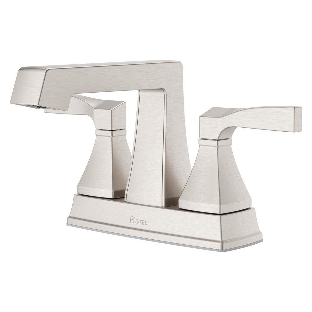 Pfister Spot Defense Brushed Nickel Two Handle Centerset Bathroom Sink Faucet 
