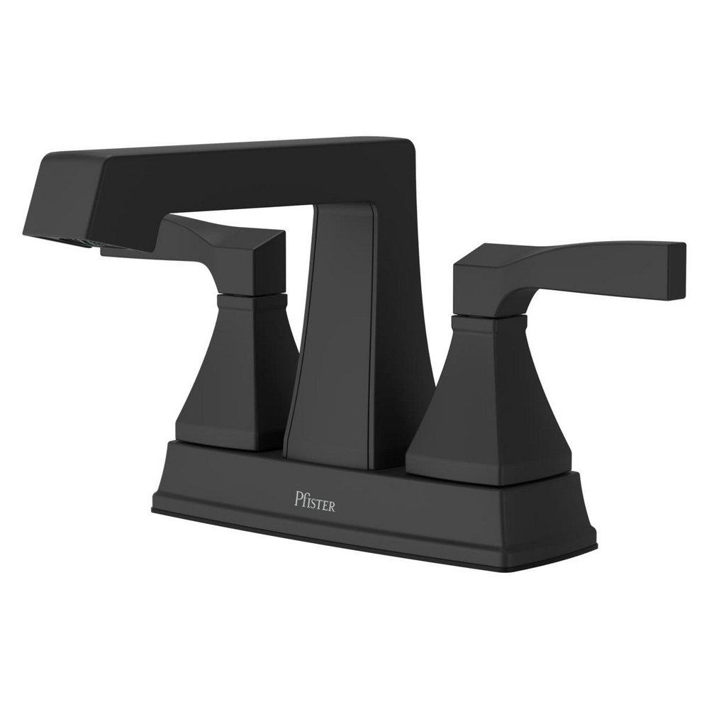 Two Handle Centerset Bathroom Sink Faucet in Spot Defense Matte Black 