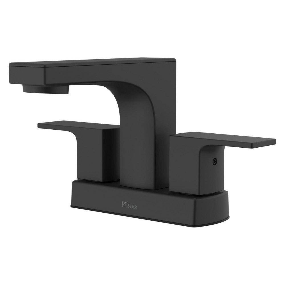 Two Handle Centerset Bathroom Sink Faucet in Matte Black 