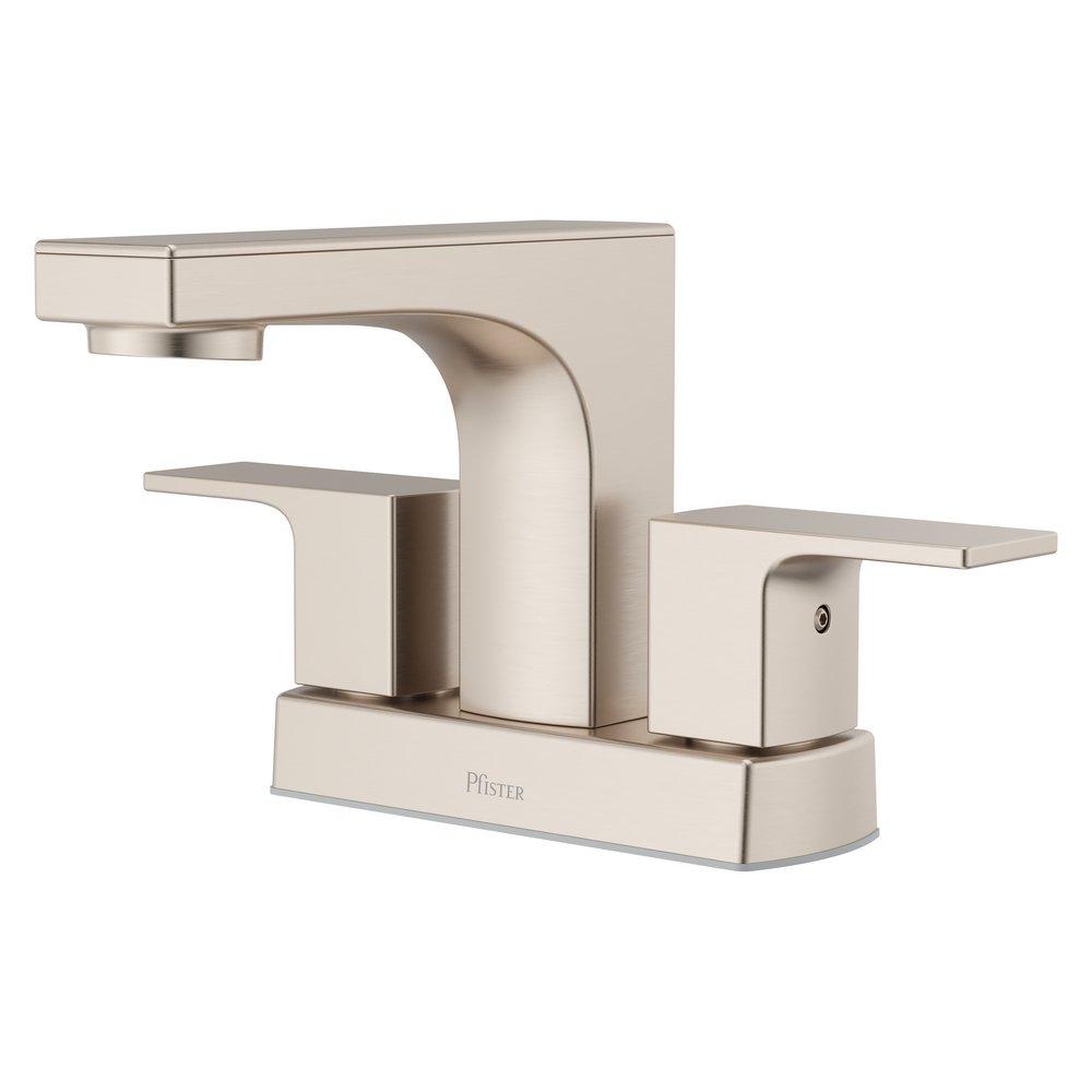 Two Handle Centerset Bathroom Sink Faucet in Brushed Nickel 