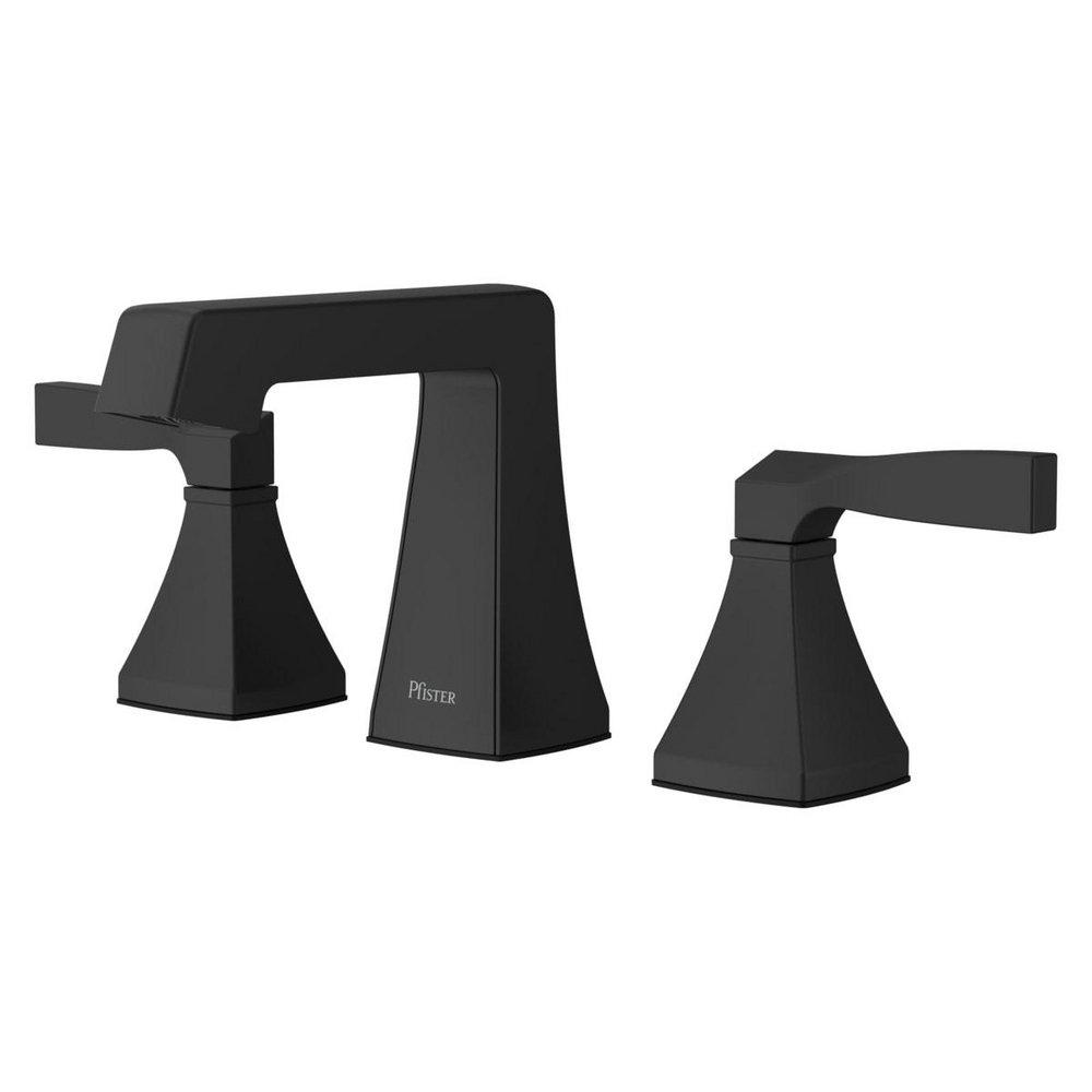 Two Handle Widespread Bathroom Sink Faucet in Spot Defense Matte Black 