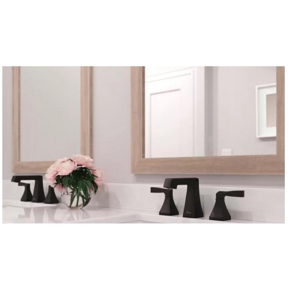 Two Handle Widespread Bathroom Sink Faucet in Spot Defense Matte Black 