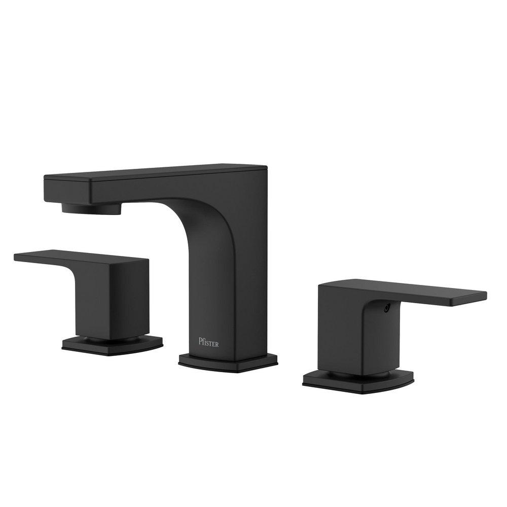 Two Handle Widespread Bathroom Sink Faucet in Matte Black 