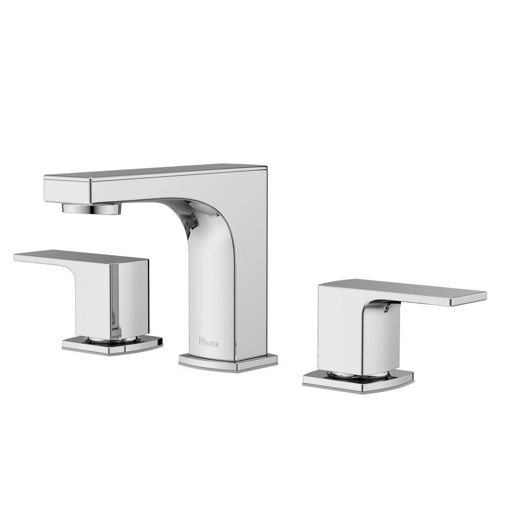 Two Handle Widespread Bathroom Sink Faucet in Polished Chrome 